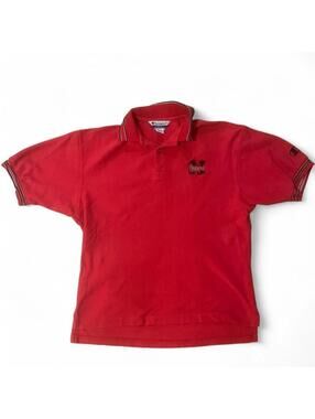 Vintage Champion Nebraska Huskers Red Polo Shirt – Size Medium | 100% Cotton